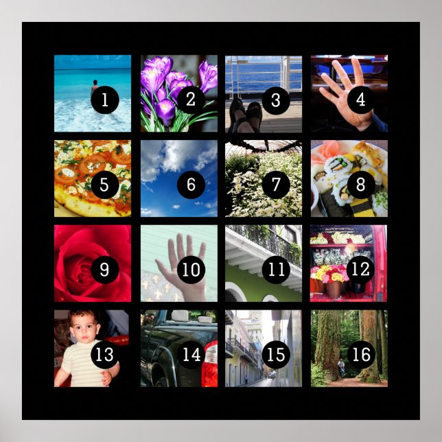 Easily Make Your Own Photo Art with 16 photos Poster (Front)