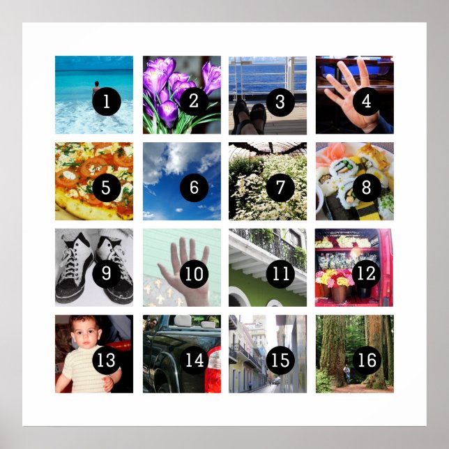 Easily Make Your Own Photo Art with 16 photos Poster (Front)