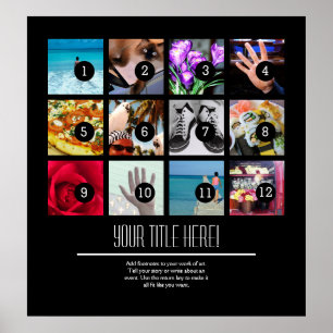 Easily Make Your Own Photo Poster 12 images +Text