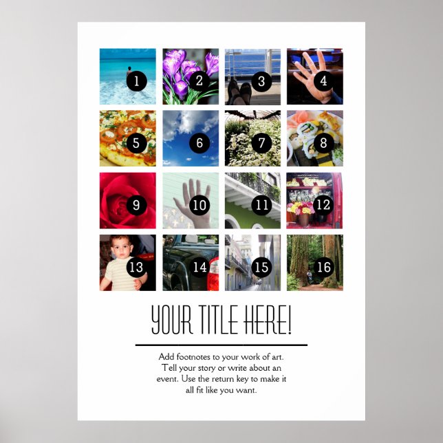 Easily Make Your Own Photo Poster 16 images +Text (Front)