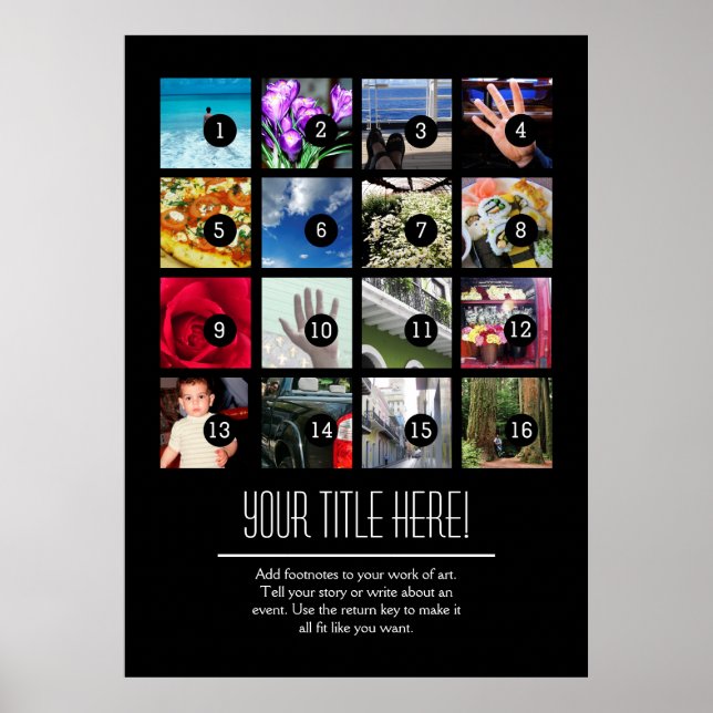 Easily Make Your Own Photo Poster 16 images +Text (Front)