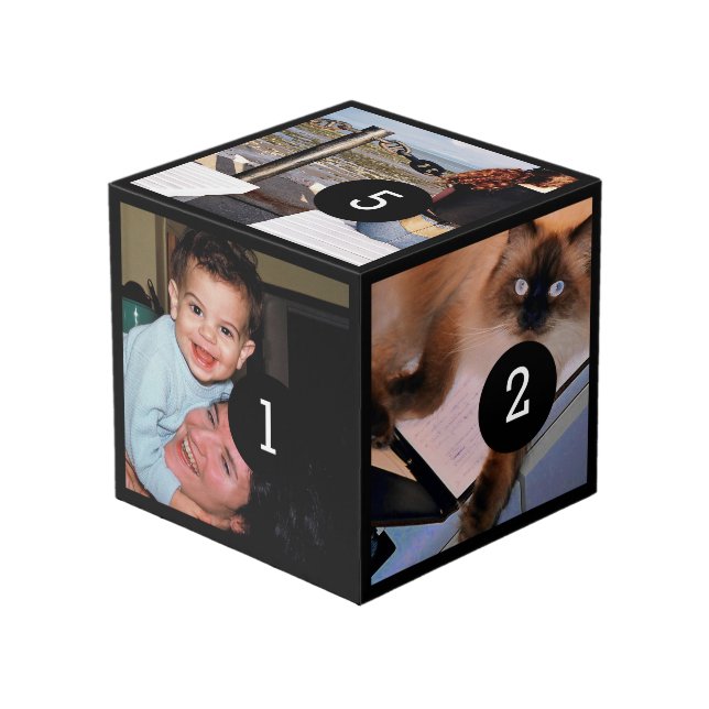 Easily Make Your Own with five of your photos Cube (Front Angled)