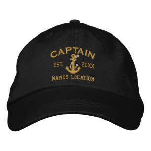 Easily Personalize This Captain Rope Anchor Embroidered Hat