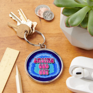 Easing GOD Out Geode 12 Step AA Recovery Slogan Keychain