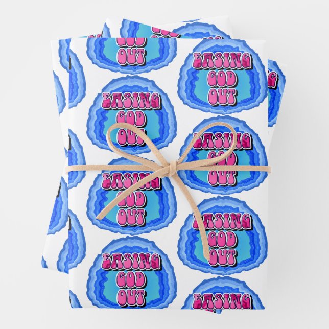Easing GOD Out Geode 12 Step AA Recovery Slogan Wrapping Paper Sheet (In situ)