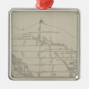 East and West Vertical Section, New Almaden Mine Metal Ornament