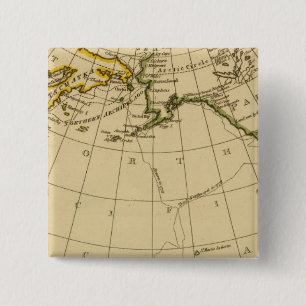 East Asia, West North America 2 Inch Square Button
