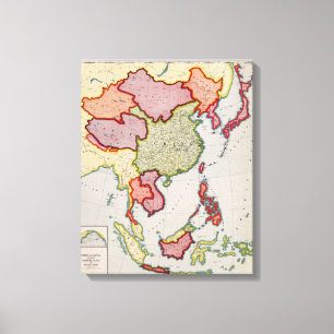East AsiaPanoramic MapEast Asia Canvas Print