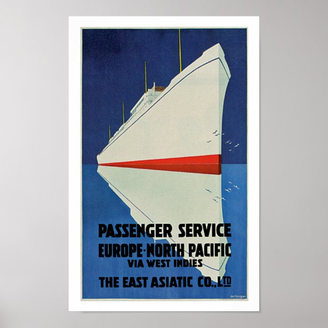 East Asiatic Company Passenger Service Poster (Front)