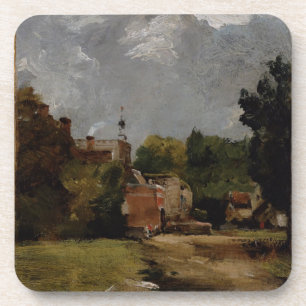 East Bergholt Church from Church Street (oil on pa Coaster
