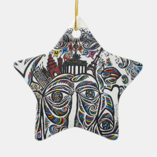 East Berlin Wall Graffiti Ceramic Ornament