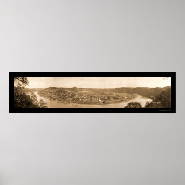 East Brady Panoramic Photo 1909 Poster (Front)