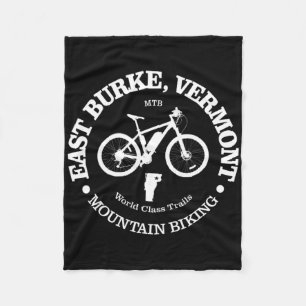 East Burke Funny East Burke Vermont Mountain Bikin Fleece Blanket