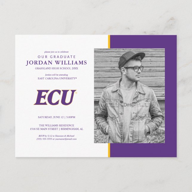 East Carolina University | ECU Logo Announcement Postcard (Front)