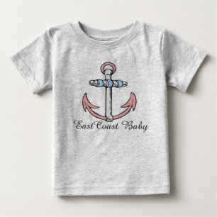 East Coast Baby anchor pink blue cute shirt