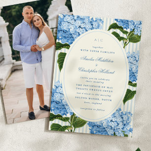 East Coast Blue Preppy Hydrangea Garden Wedding Save The Date