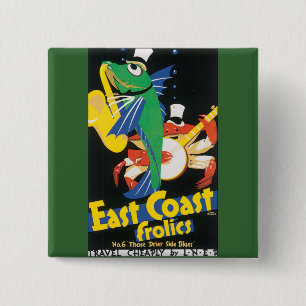 East Coast Frolics 2 Inch Square Button