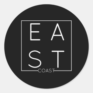 East Coast Lifestyle Modern Minimal Classic Round Sticker