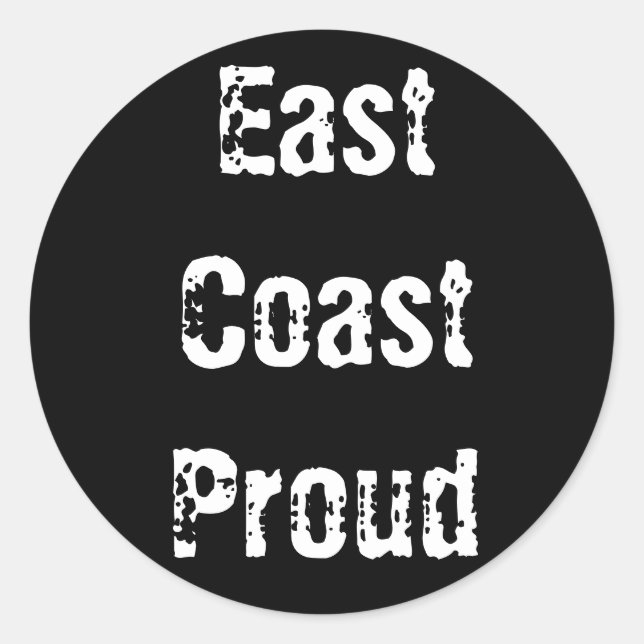 East Coast Proud Black Round Sticker (Front)