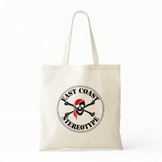 East Coast Stereotype Pirate Skull Flag Shopping Tote Bag