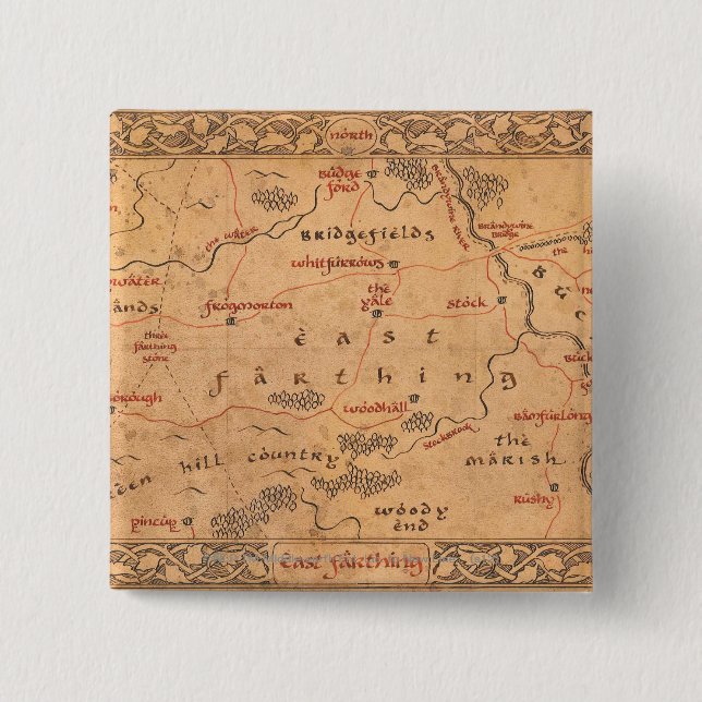 East Farthing 2 Inch Square Button (Front)