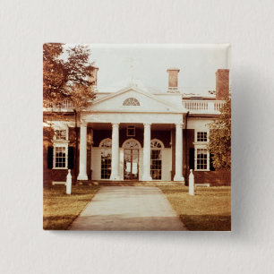 East Front of Monticello 2 Inch Square Button