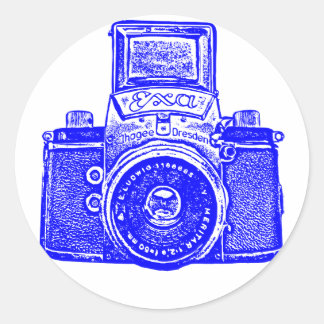 East German Camera - Blue Classic Round Sticker
