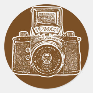 East German Camera II - Brown Classic Round Sticker