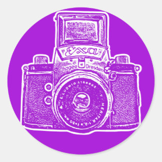 East German Camera II - Purple Classic Round Sticker