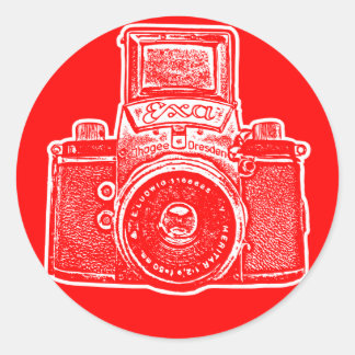 East German Camera II - Red Classic Round Sticker