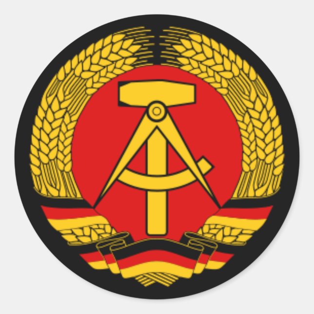 East Germany DDR Classic Round Sticker (Front)