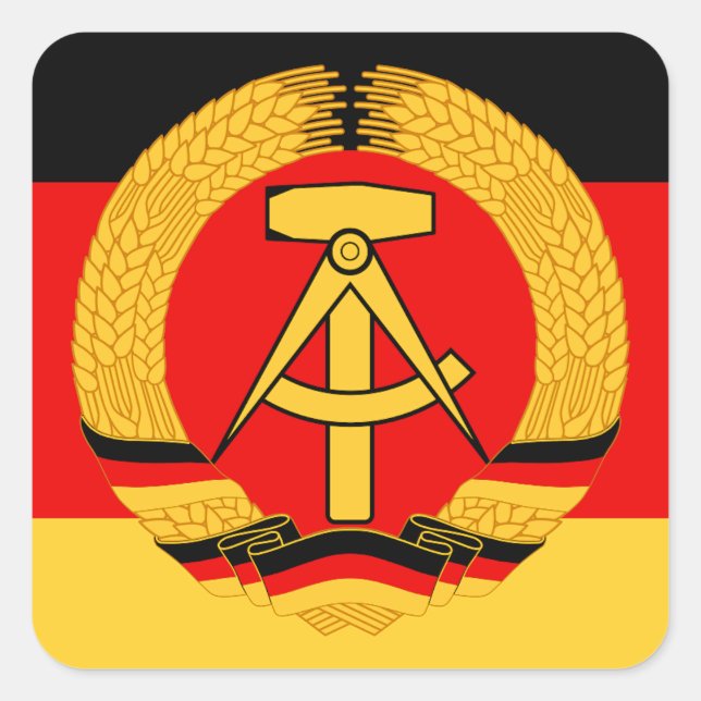 East Germany Flag Square Sticker (Front)
