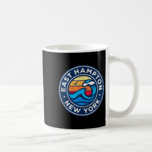 East Hampton New York Ny Vintage Nautical Waves De Coffee Mug