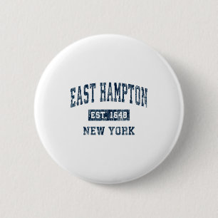 East Hampton New York Ny Vintage Srts Design Nav  2 Inch Round Button