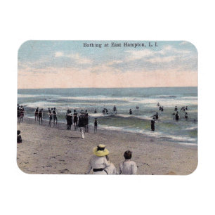 East Hampton NY, Long Island, Beach Scene Vintage Magnet