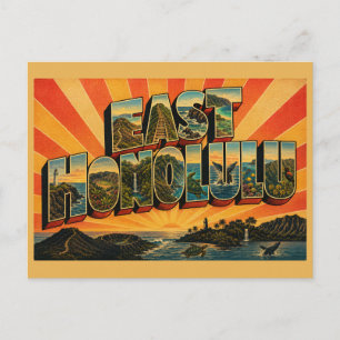 East Honolulu Hawaii Volcanic Ocean Rainforest Art Postcard