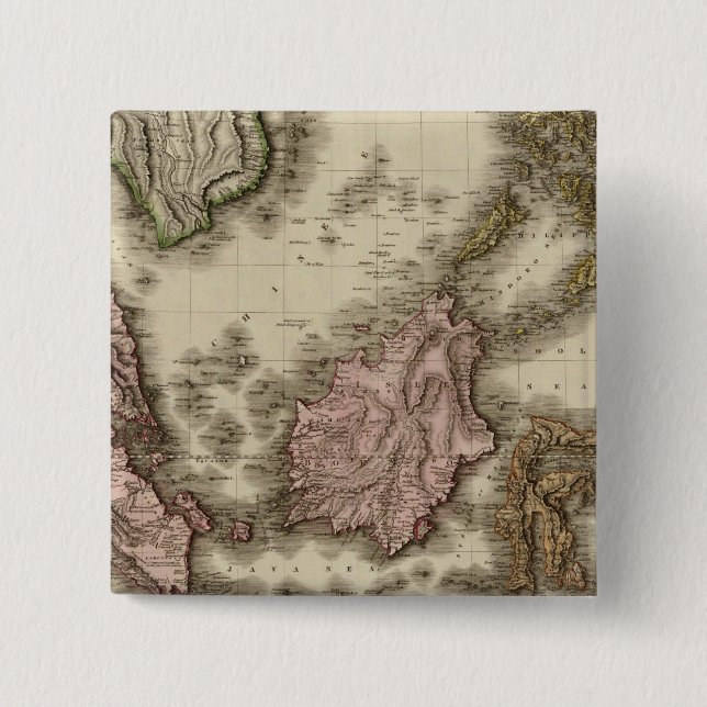 East India Isles 3 2 Inch Square Button (Front)