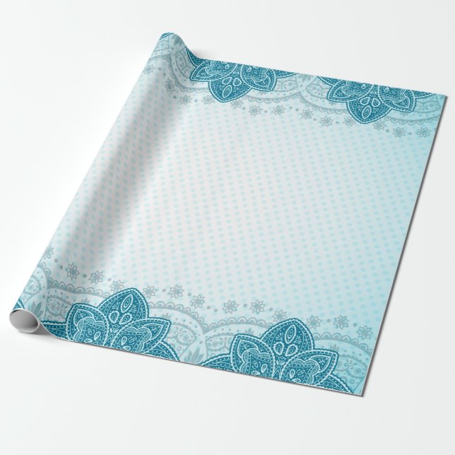 East indian pattern mandala paisley wrapping paper (Unrolled)