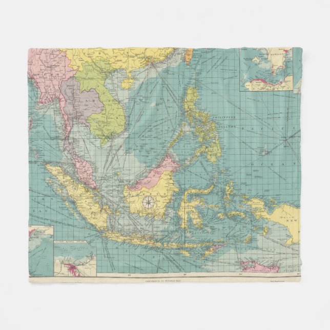 East Indian ports Fleece Blanket (Front (Horizontal))