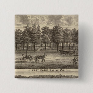 East Park, Racine and Oakland Farm 2 Inch Square Button
