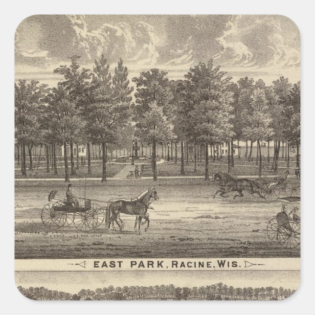 East Park, Racine and Oakland Farm Square Sticker (Front)