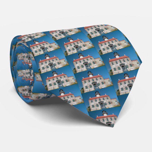 East Point Lighthouse, New Jersey Mens Tie (Rolled)