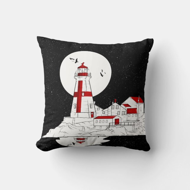 East Quoddy Head Lighthouse flat Throw Pillow (Front)