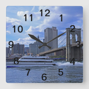 East River: Brooklyn Bridge & Municipal Building Square Wall Clock