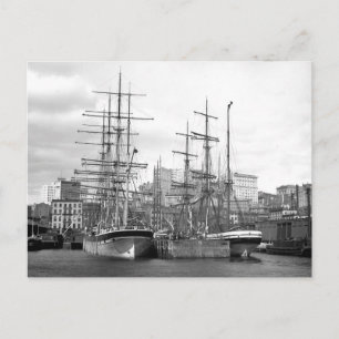 East River Ships, 1900 Postcard