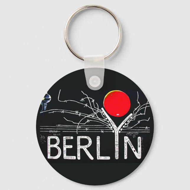 East Side Gallery, Berlin Wall, Barbed Wire/Red Su Keychain (Front)