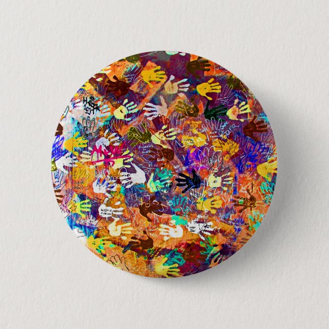 East Side Gallery, Berlin Wall, Hands (2) 2 Inch Round Button (Front)
