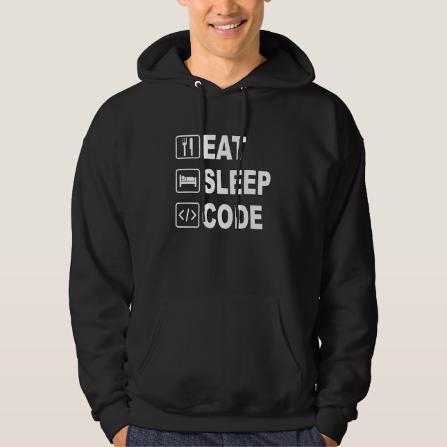 East Sleep Code  Funny  For Software Engineers & G Hoodie (Front)