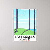 East Sussex, England train poster