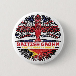 East Timor East Timorean British UK Tree Roots 2 Inch Round Button